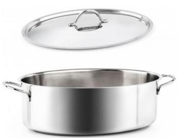 Casseruola ovale con coperchio Acciaio  Cm.32 Bonita